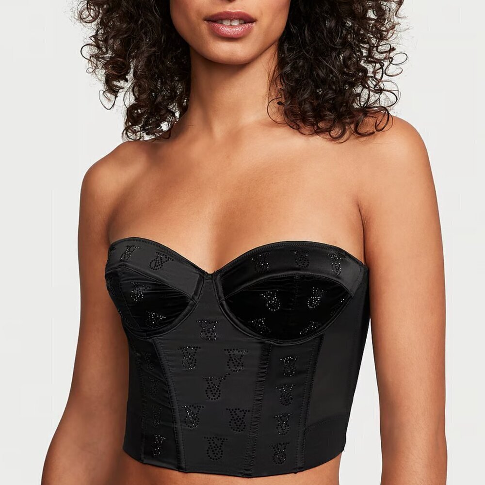New! Victoria’s Secret Very Sexy Shine Satin Strapless Corset Top 4115